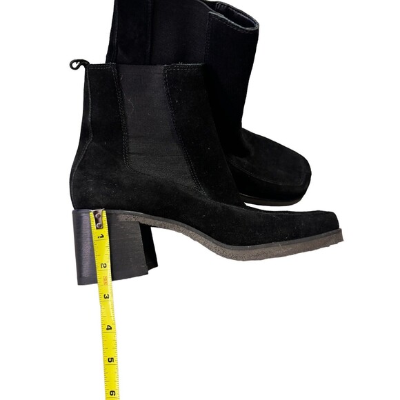 ENZO ANGIOLINI BLACK Saude Leather BLOCK ANKLE BOOTS- SIZE 8.5 Made In Brazil - Picture 6 of 8